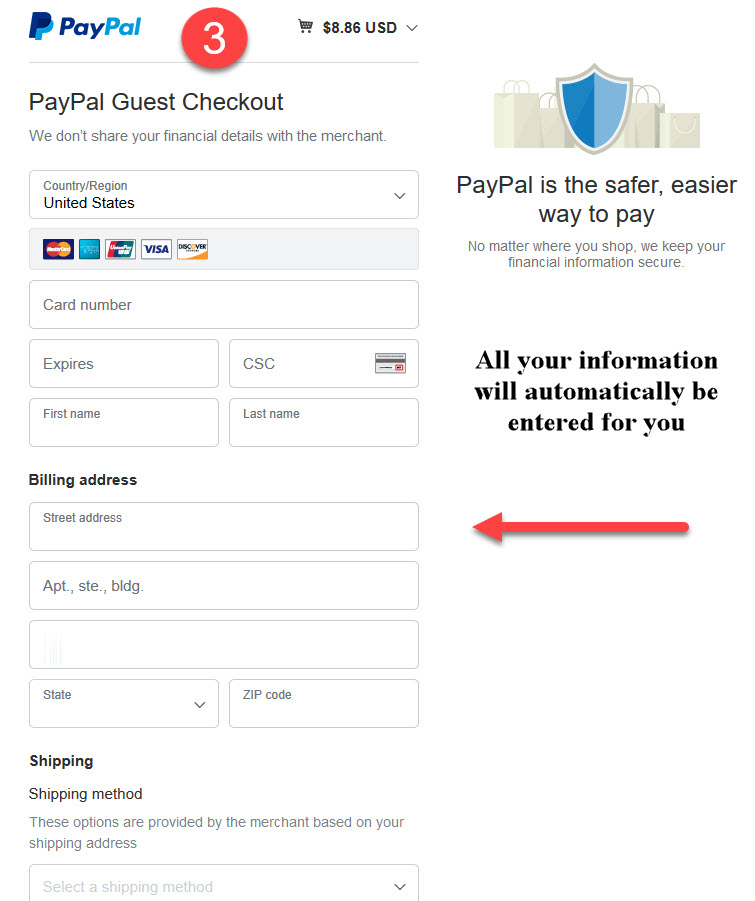 Using PayPal to pay with Debit/Credit Card